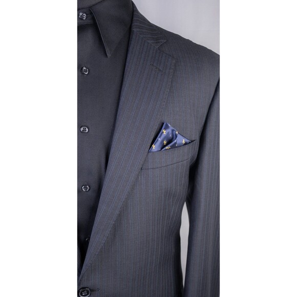 Peter Millar Suit Jacket Blazer Coat Gray Striped Sz 42L Two Button Wool Canada - Picture 4 of 14